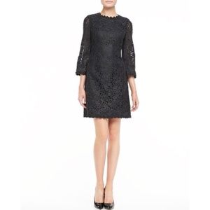 Kate Spade Quinn 3/4 Sleeve Lace Black Midi Dress 6